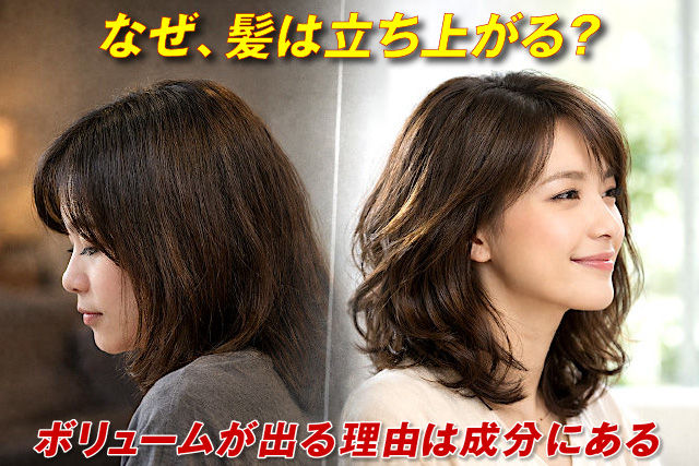 なぜ、髪は立ち上がる?ボリュームが出る理由は成分にある
